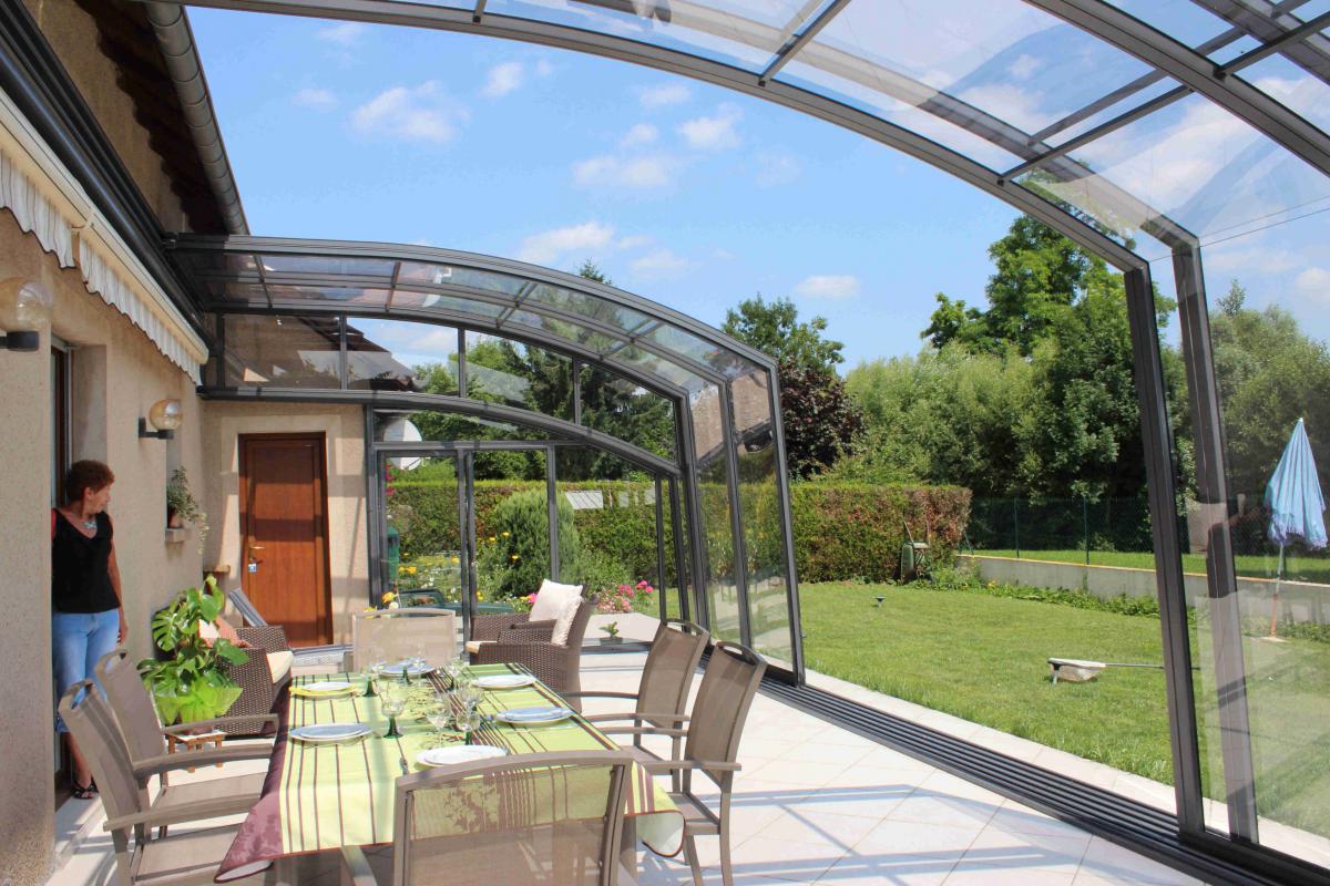 Abri de terrasse TOPAZ Solar véranda ouvert et fermé