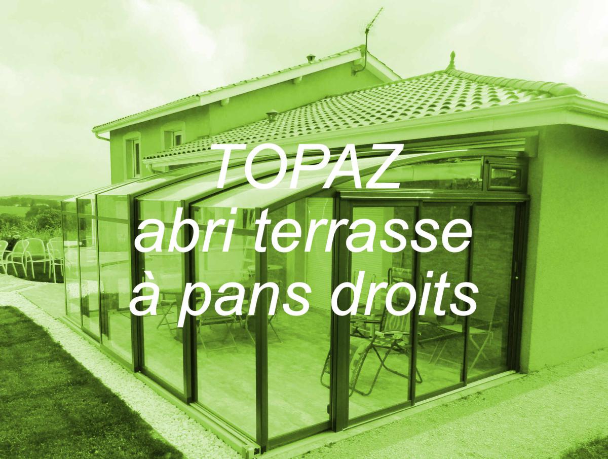 Abri de terrasse mobile I Abri véranda coulissante à pans droits I Modèle TOPAZ JURALU
