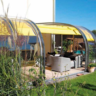 Abri de terrasse mobile I Abri véranda arrondie coulissante I Modèle SAPHIR JURALU
