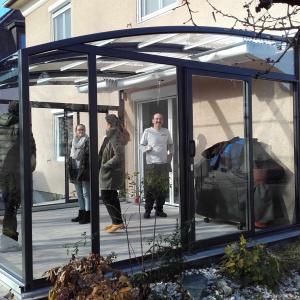 Pergola vitrée rétractable avec store intégré TOPAZ
